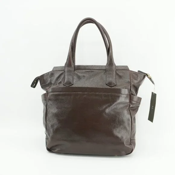 NWT Halston Heritage XL Bag Dark Chocolate Brown Travel Weekender Carry On Bag